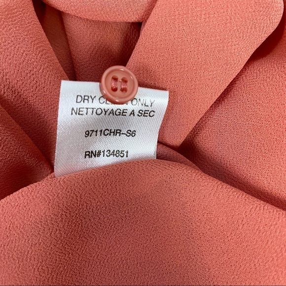 Charles Henry Ruffle Drape Shift Dress Auburn Sz S - Picture 11 of 11